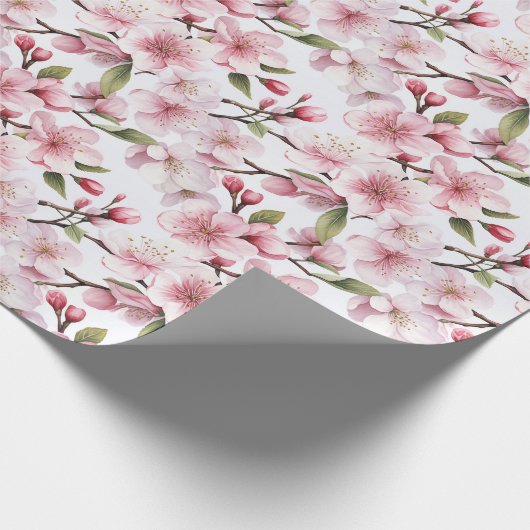 Schoon Roze Kersenbloesem Bloemen Cadeaupapier (Hoek)