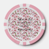 Schoon roze kersenbloesem bloemen poker chips (Voorkant)