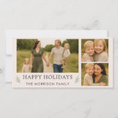 Schoon Roze Kerstmis 3 Foto Botanisch Kunstwerk Feestdagenkaart (Voorkant)