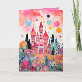 Schoon Roze Magisch Prinsessenkasteel Vouwkaart Kaart