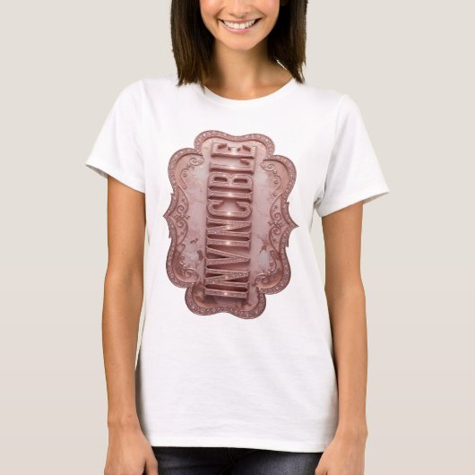 Schoon Roze ONZICHTBARE Print T-shirt (Voorkant)