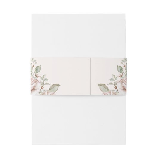 Schoon Roze Perzikrozen Bruiloft Uitnodigingen Wikkel (Achterkant Voorbeeld)