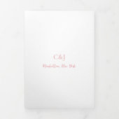 Schoon roze QR-code elegante bruiloft Drieluik Uitnodiging (Cover)