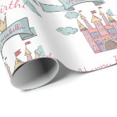 Schoon Roze Sprookjes Prinses Kasteel Aangepaste N Cadeaupapier (Rol Hoek)