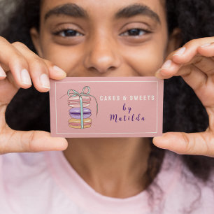 Schoon roze taarten & snoep gebak Chef Baking Visitekaartje