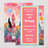 Schoon Roze Toverkasteel Kaart (Voorkant / Achterkant)