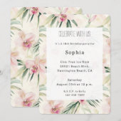 Schoon Roze Tropische Orchidee Bloemen Verjaardag Kaart (Voorkant / Achterkant)