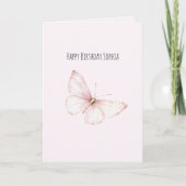 Schoon Roze Vlinder Verjaardag Kaart (Voorkant)