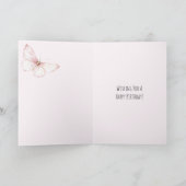 Schoon Roze Vlinder Verjaardag Kaart (Binnen)