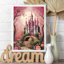 Schoon Roze Whimsical Magisch Fantasie Kasteel