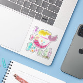 Schoon Roze Zeemeermin Onder De Zee Vinyl Sticker (Laptop met iPhone)