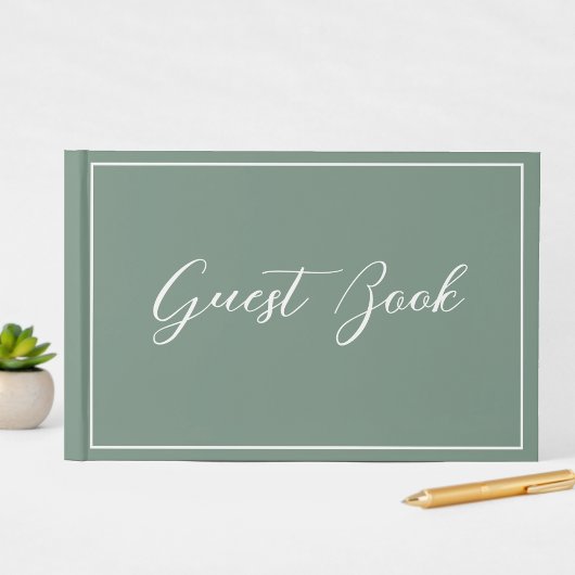 Schoon Salie Groen Schrift Calligrafie Huwelijk Gastenboek