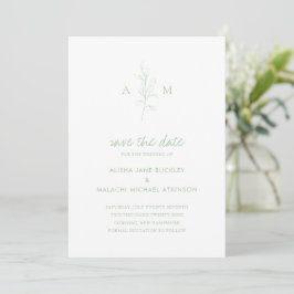 Schoon Saliegroen Botanische Elegante Trouw Save The Date