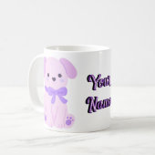 Schoon Schattig Zittend Lavendel Hondje Mok (Voorkant links)