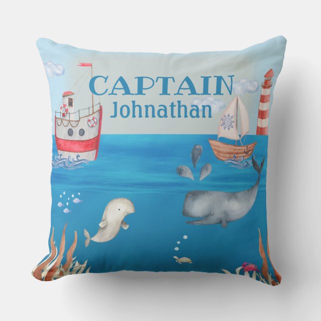 Schoon scheepvaartthema met boten en onderzee kussen (Voorkant)