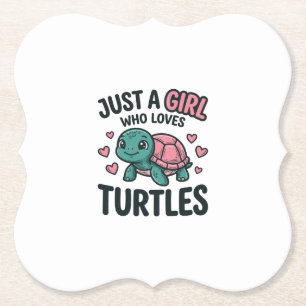 Schoon Schildpad Liefhebber Meisje Vintage Gravure Kartonnen Onderzetters