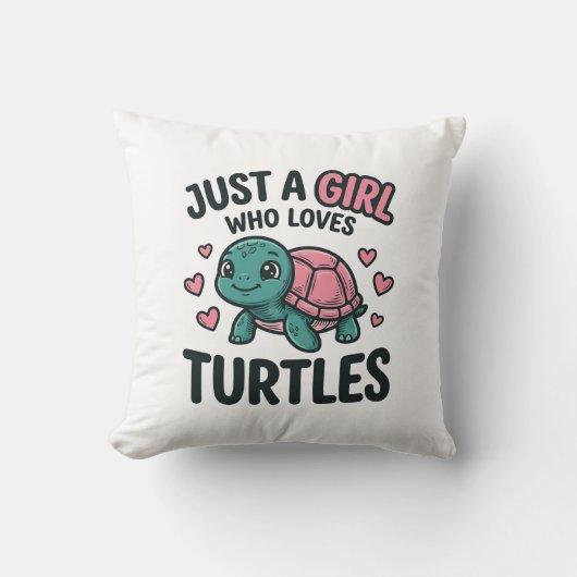 Schoon Schildpad Liefhebber Meisje Vintage Gravure Kussen (Voorkant)
