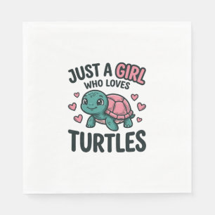 Schoon Schildpad Liefhebber Meisje Vintage Gravure Servet