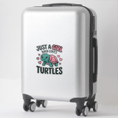 Schoon Schildpad Liefhebber Meisje Vintage Gravure Sticker (Koffer)