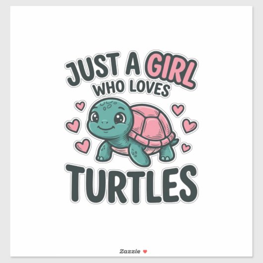 Schoon Schildpad Liefhebber Meisje Vintage Gravure Sticker (Vel)