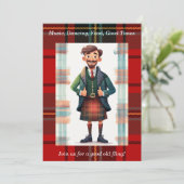 Schoon Schots Tartan Geruite Persoonlijke Feest Kaart (Staand voorkant)