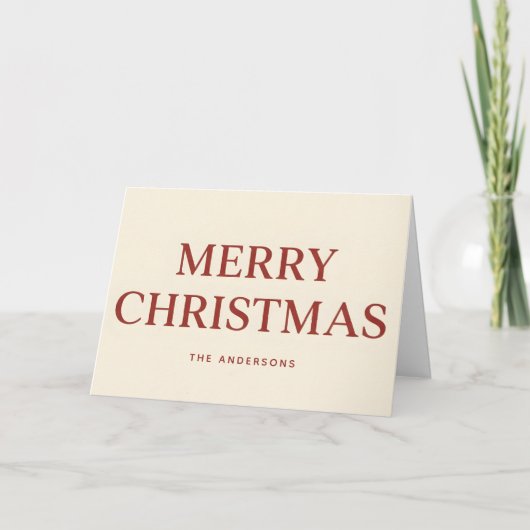 Schoon Serif Retro Script Prettig Kerstfeest Feestdagen Kaart (Voorkant)