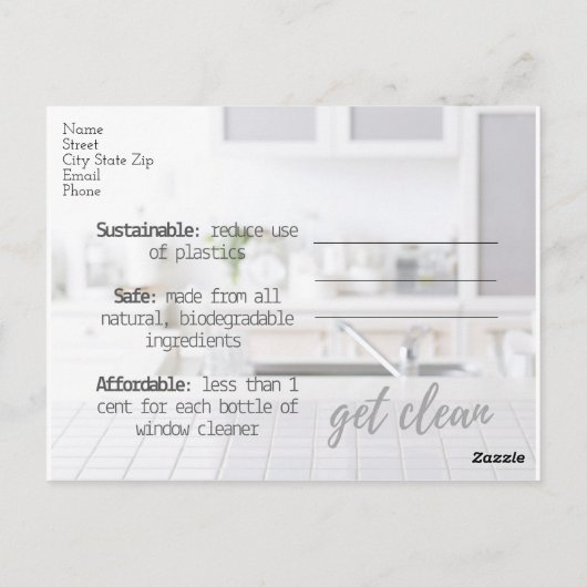 Schoon Shaklee Kitchen Briefkaart (Achterkant)