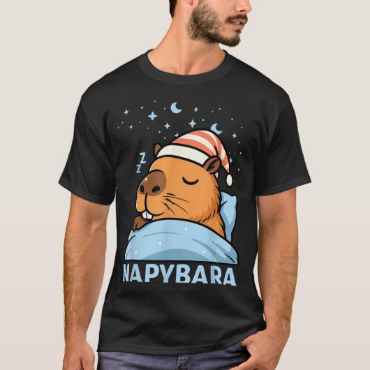 Schoon Slaapmuts Capybara Grappige Napybara Pyjama T-shirt (Voorkant)