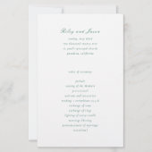 Schoon smaragdgroen elegant huwelijksprogramma (Voorkant)