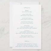 Schoon smaragdgroen elegant trouwprogramma (Achterkant)