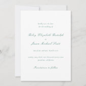 Schoon smaragdgroen elegante bruiloft save the date (Voorkant)