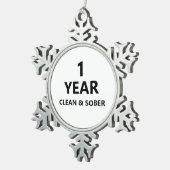 schoon, sober, aangepast verslaafden terugwinnen K Tin Sneeuwvlok Ornament (Rechts)