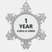 schoon, sober, aangepast verslaafden terugwinnen K Tin Sneeuwvlok Ornament (Voorkant)