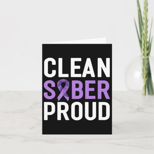 Schoon Sober Trots Eindverslaving Overdosis Awaren Kaart (Voorkant)