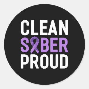 Schoon Sober Trots Eindverslaving Overdosis Awaren Ronde Sticker