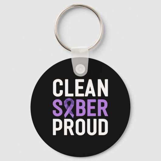 Schoon Sober Trots Eindverslaving Overdosis Awaren Sleutelhanger (Voorkant)