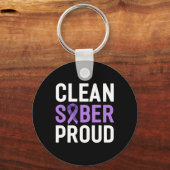 Schoon Sober Trots Eindverslaving Overdosis Awaren Sleutelhanger (Voorkant)