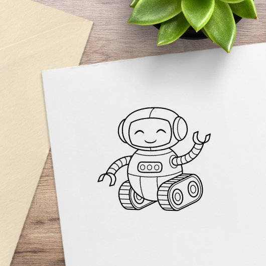Schoon Speelgoed Robot Kleur Me Rubberstempel