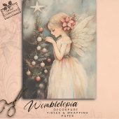 Schoon sprookje versiert kerstboom decoupage tissuepapier