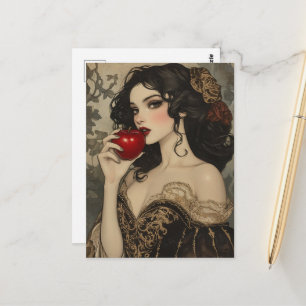Schoon Sprookje Vrouw Met een Rode Appel Briefkaart