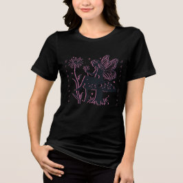 Schoon Sprookjes Paddenstoel en Bloem Relaxte Meis Tri-Blend Shirt