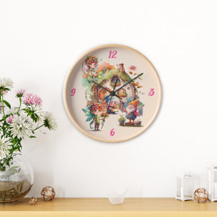 Schoon Sprookjeselfje En Kabouter Wandklok