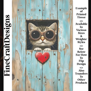 Schoon Steampunk Tabby Poesje AP5 Découpage Tissuepapier