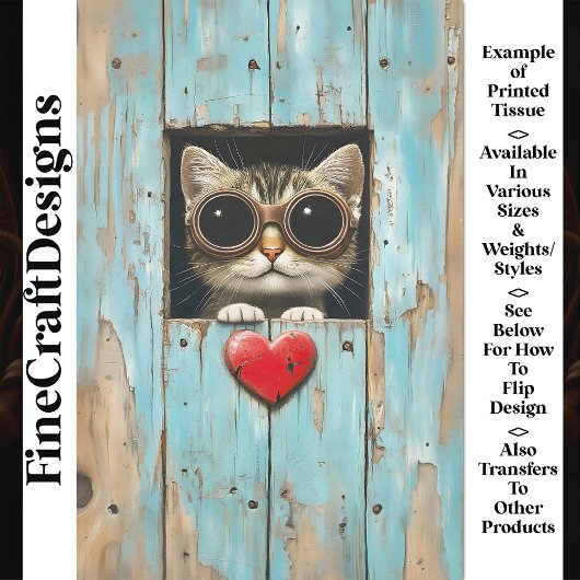 Schoon Steampunk Tabby Poesje AP5 Découpage Tissuepapier