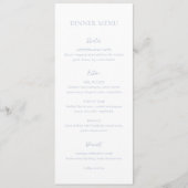 Schoon Stof Blauw Elegant Huwelijk Menu (Voorkant)