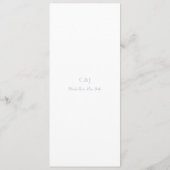 Schoon Stof Blauw Elegant Huwelijk Menu (Achterkant)