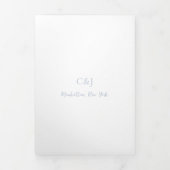 Schoon Stof Blauw QR Code Elegante Trouwdag Drieluik Uitnodiging (Cover)