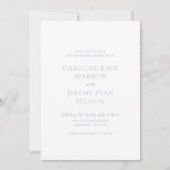 Schoon Stof Blauw QR Code Elegante Trouwdag Save The Date (Voorkant)