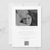 Schoon Stof Blauw QR Code Elegante Trouwdag Save The Date (Achterkant)