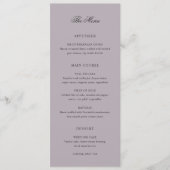 Schoon Stof Lilac Klassiek Huwelijk Menu (Voorkant)